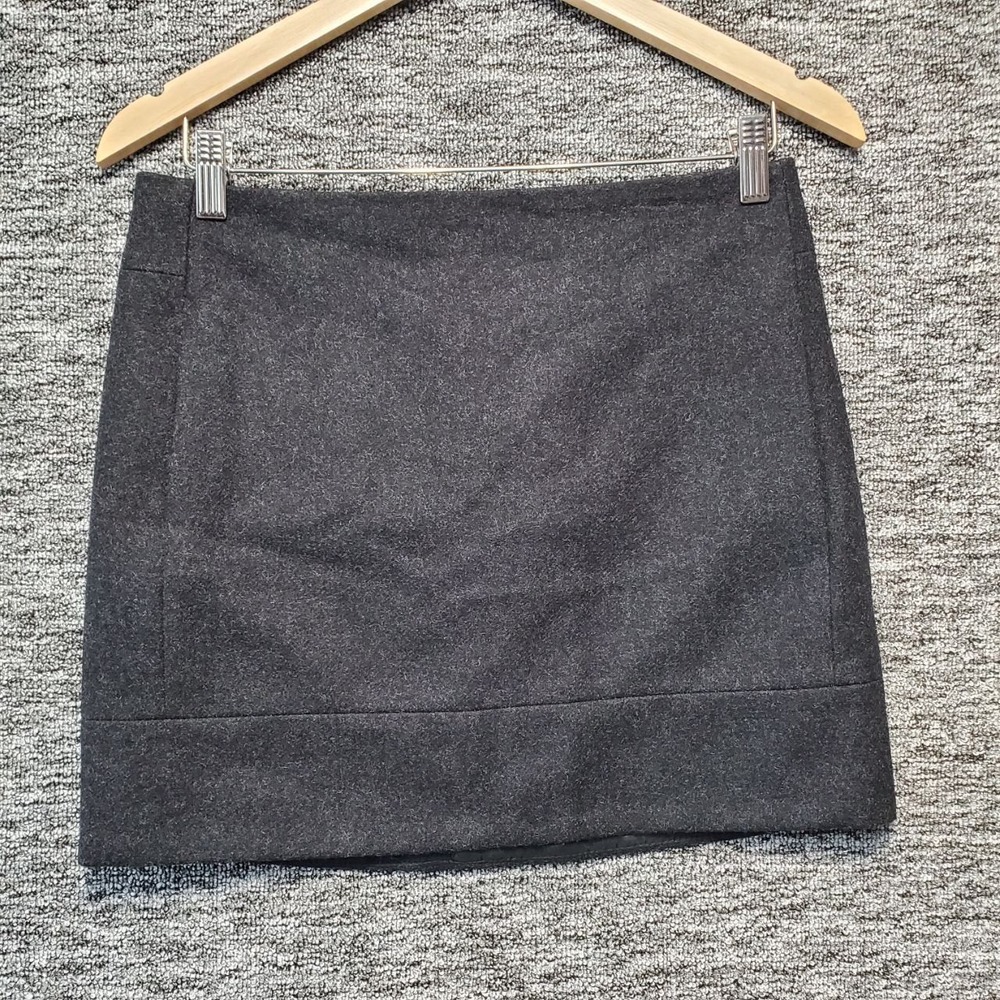 J Crew Serge Wool Blend Mini Skirt Womens 2 Charcoal Gray Lined Academia Preppy